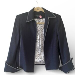 Albert Nipon Navy Blue Blazer Size 4